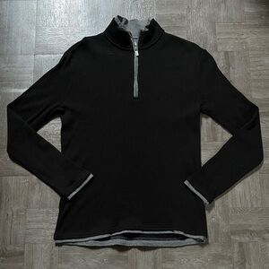 Michael Kors Sweater Men’s Small Gray Pullover 1/4 Zip Thermal Waffle Knit Inset